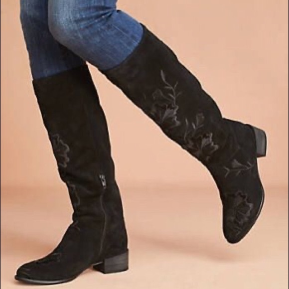 Seychelles Shoes - Anthropologie Callback Black Embroidered TallBoots